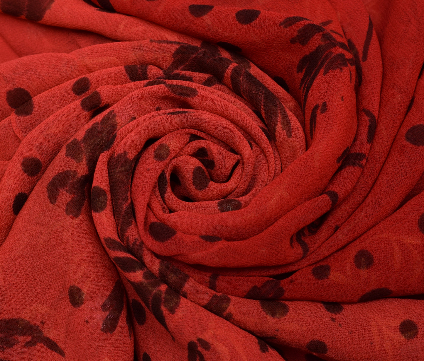 Sushila Vintage Indian Saree Pure Georgette Silk Embroidered Floral Sari Fabric