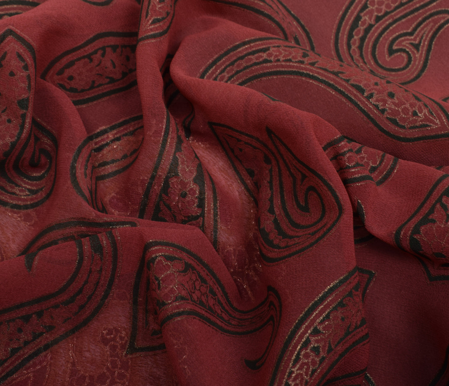 Sushila Vintage Green Saree Blend Georgette Silk Embroidered Floral Sari Fabric
