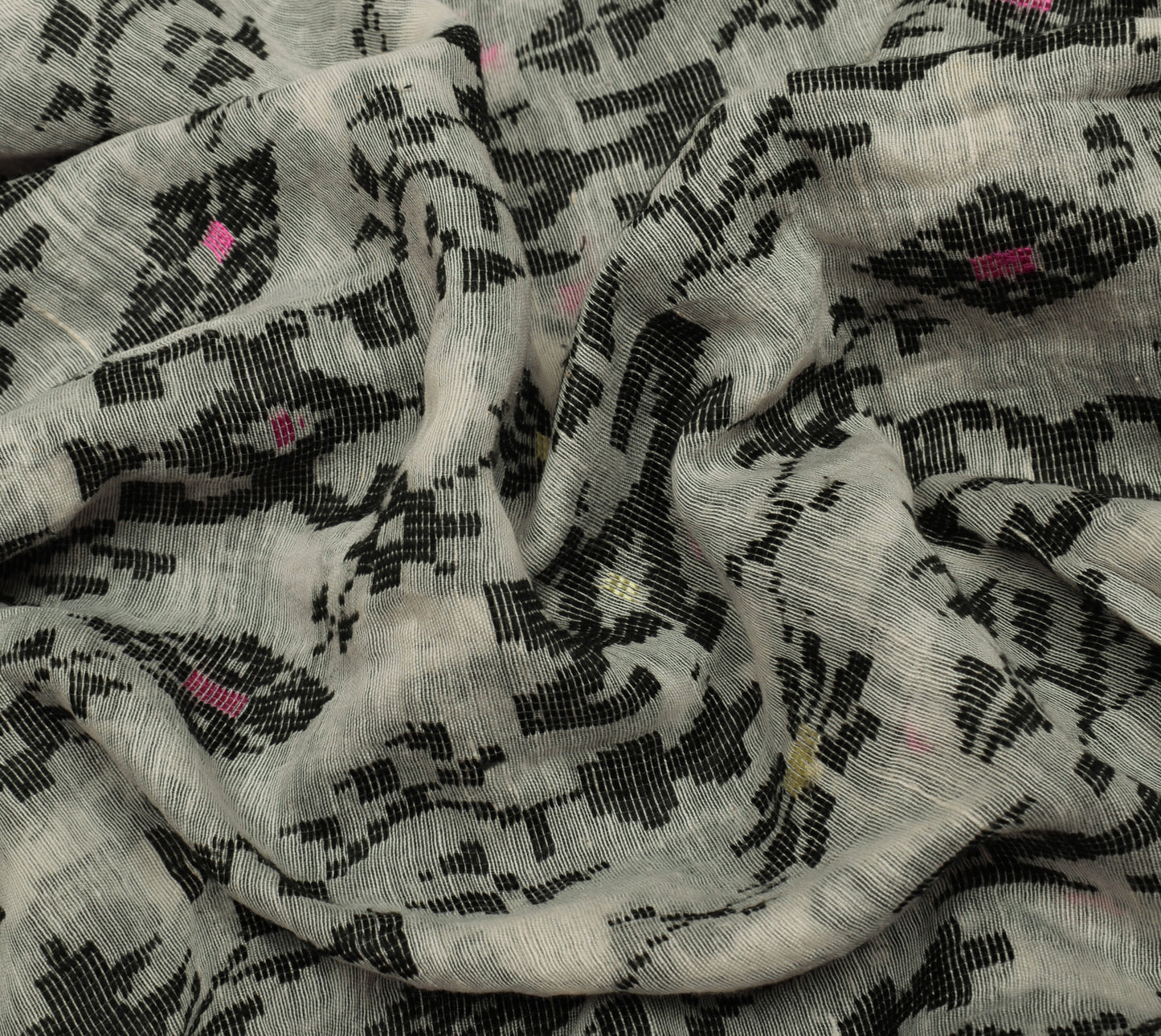 Sushila Vintage Cream Saree Pure Cotton Woven Floral Sari Craft 5 Yard Fabric