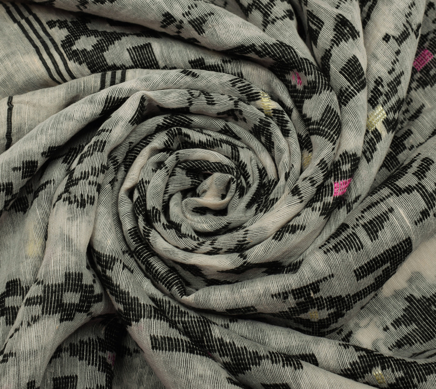 Sushila Vintage Cream Saree Pure Cotton Woven Floral Sari Craft 5 Yard Fabric