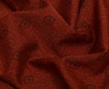 Sushila Vintage Indian Maroon Saree Blend Silk Printed Sari Craft 5 Yard Fabric