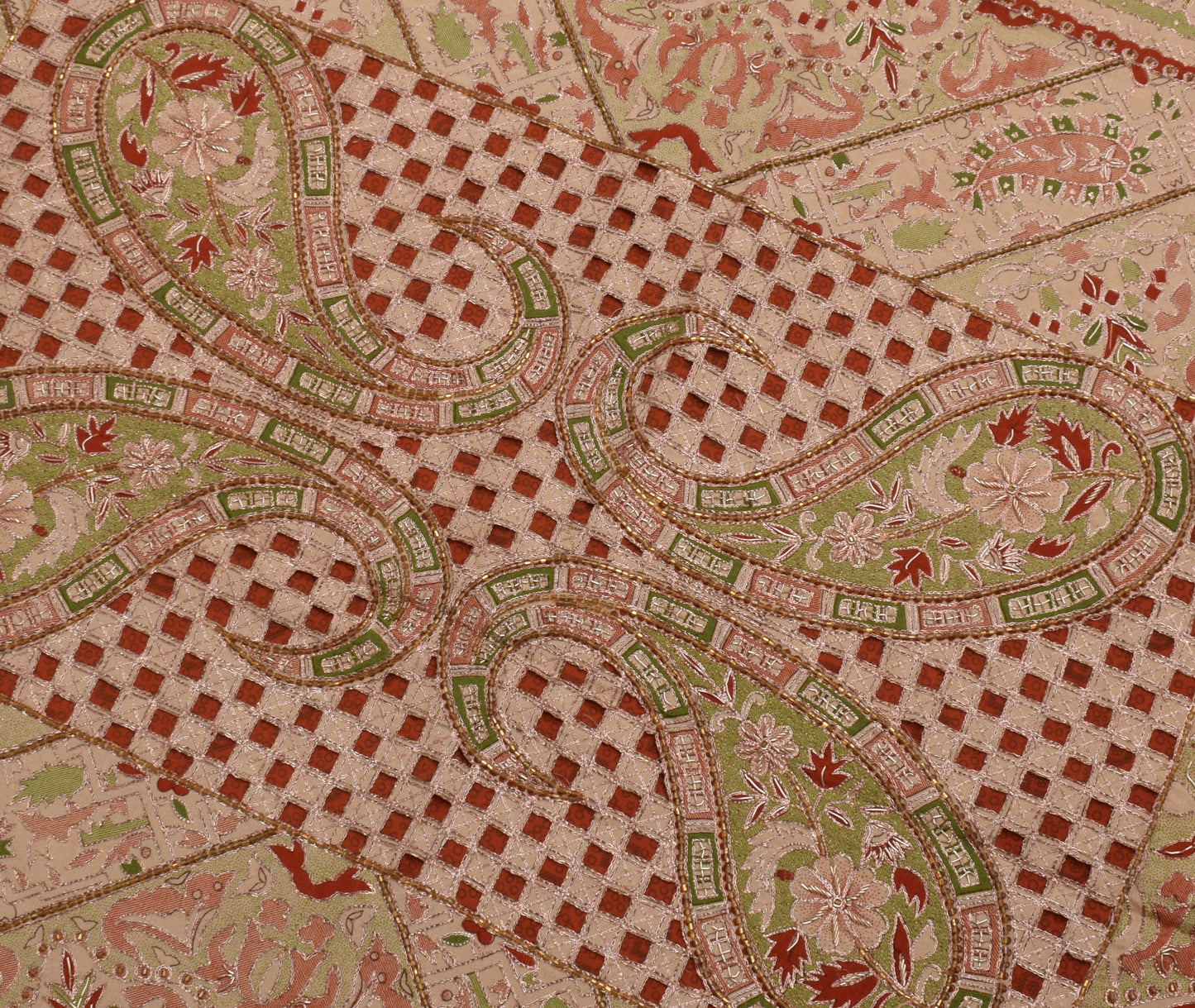 Sushila Vintage Indian Maroon Saree Blend Silk Printed Sari Craft 5 Yard Fabric