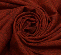 Sushila Vintage Indian Maroon Saree Blend Silk Printed Sari Craft 5 Yard Fabric