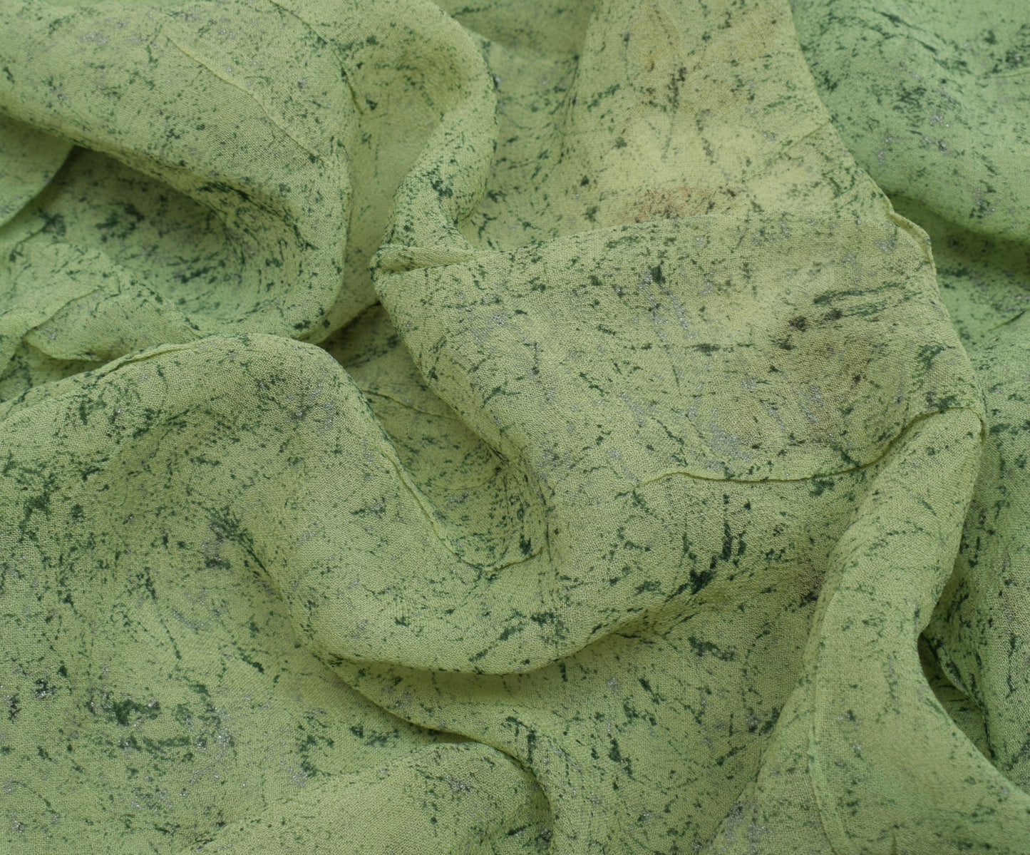 Sushila Vintage Green Saree Pure Georgette Silk Embroidered Floral Sari Fabric