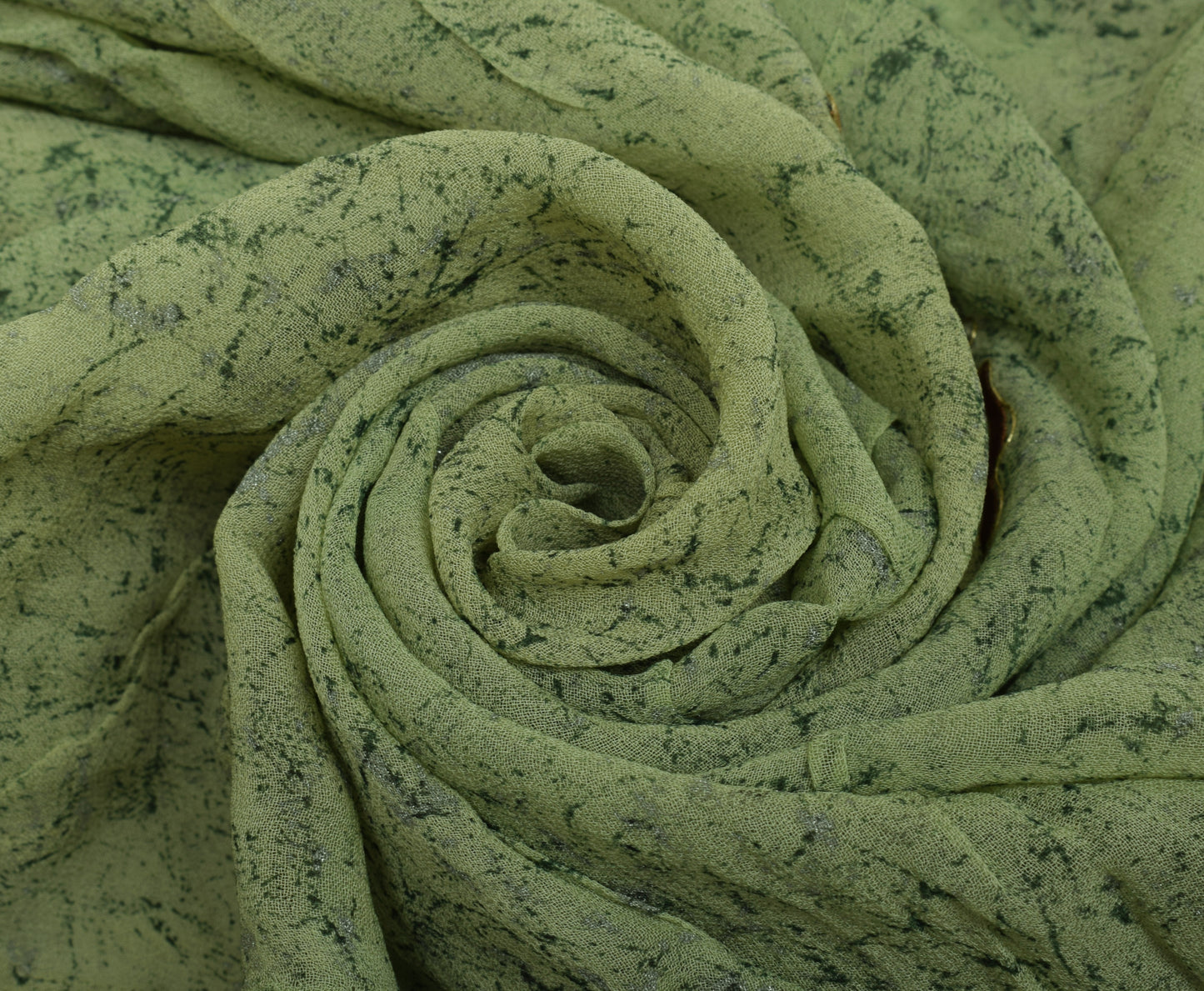 Sushila Vintage Green Saree Pure Georgette Silk Embroidered Floral Sari Fabric