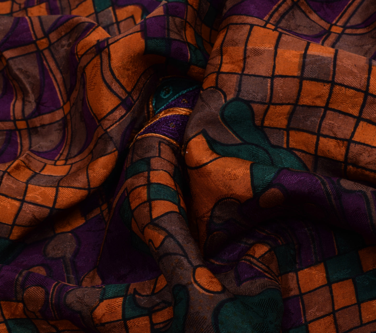Sushila Vintage Indian Saree 100% Pure Silk Printed Sari Craft Decor 5YD Fabric