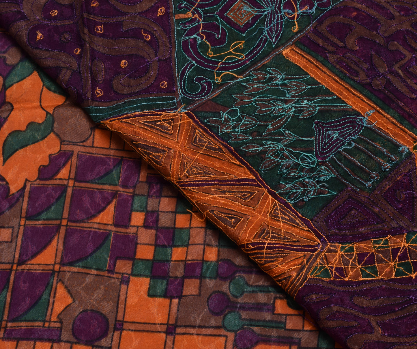 Sushila Vintage Indian Saree 100% Pure Silk Printed Sari Craft Decor 5YD Fabric