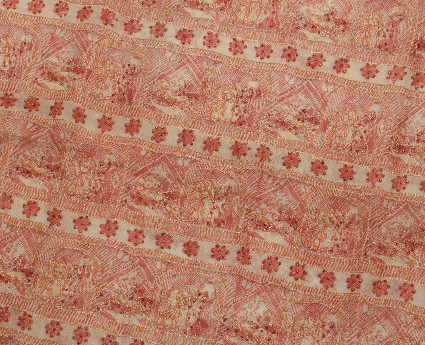 Sushila Vintage Indian Saree 100% Pure Silk Printed Floral Sari Craft Fabric