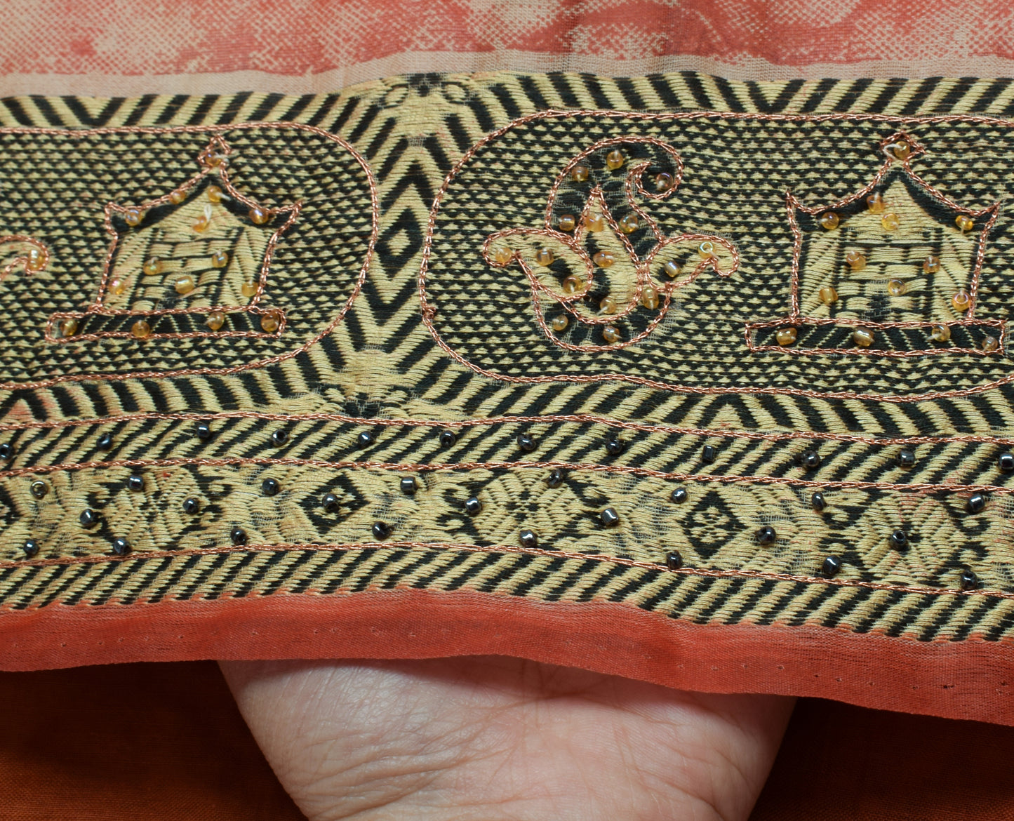 Sushila Vintage Indian Saree 100% Pure Silk Printed Floral Sari Craft Fabric