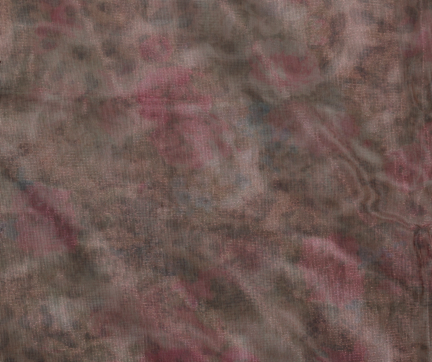 Sushila Vintage Indian Saree Net Mesh Printed Floarl Sari Craft 5 Yard Fabric