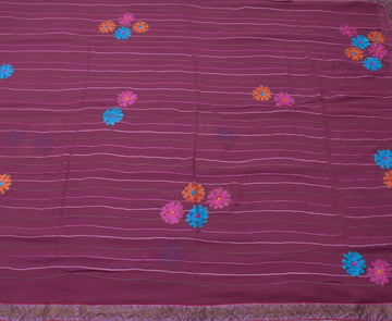 Sushila Vintage Light Purple Saree Pure Georgette Silk Embroidered Sari Fabric