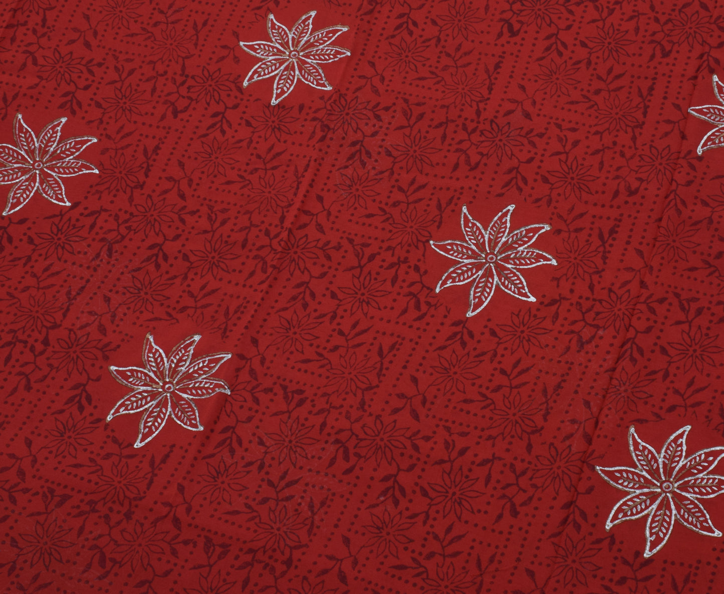 Sushila Vintage Maroon Saree Pure Georgette Silk Printed Floral Sari 5 YD Fabric