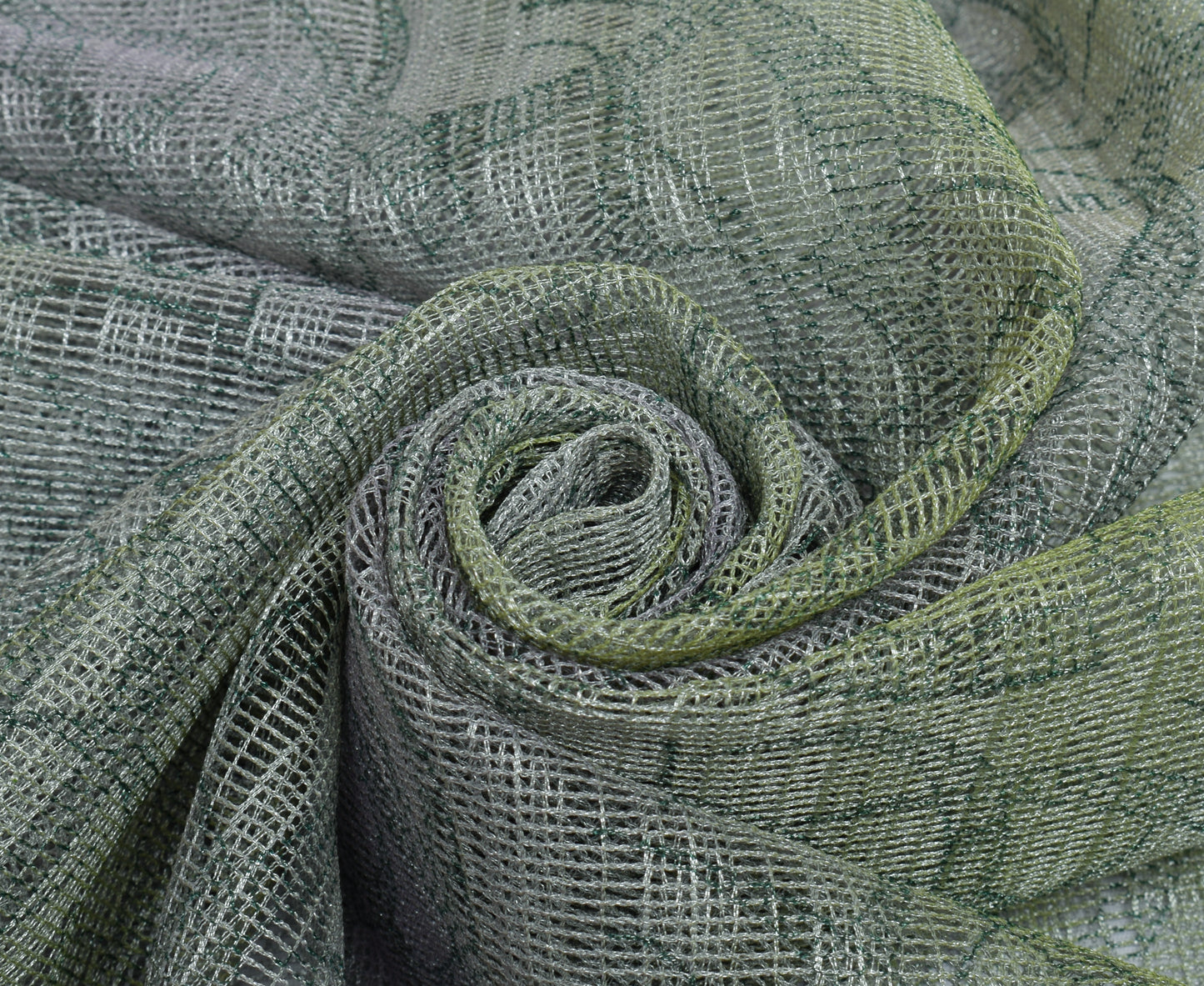 Sushila Vintage Indian Saree Net Mesh Hand Beaded Zardozi & Printed Sari Fabric