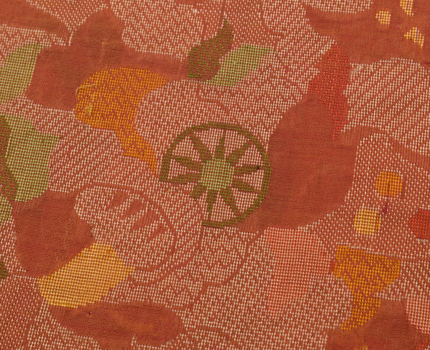 Sushila Vintage Indian Saree 100% Pure Silk All Over Woven Sari Craft Fabric