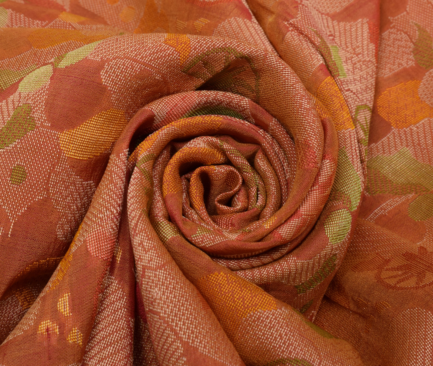 Sushila Vintage Indian Saree 100% Pure Silk All Over Woven Sari Craft Fabric