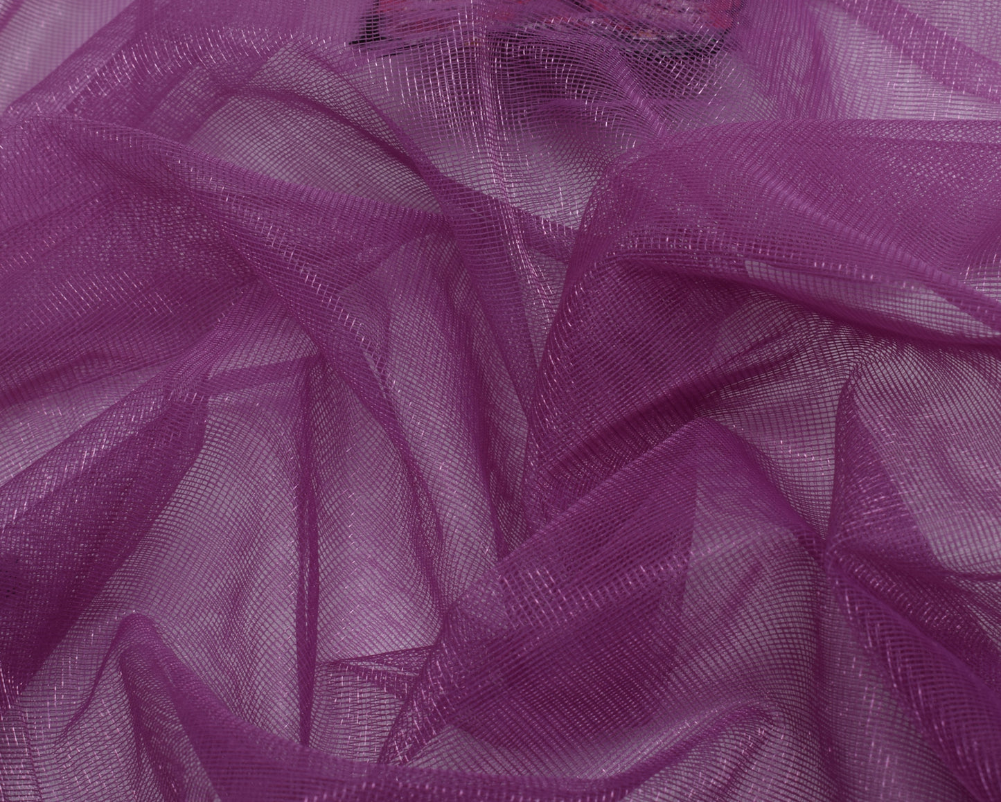 Sushila Vintage Indian Purple Saree Net Mesh Patch Work Sari Craft 5 Yard Fabric