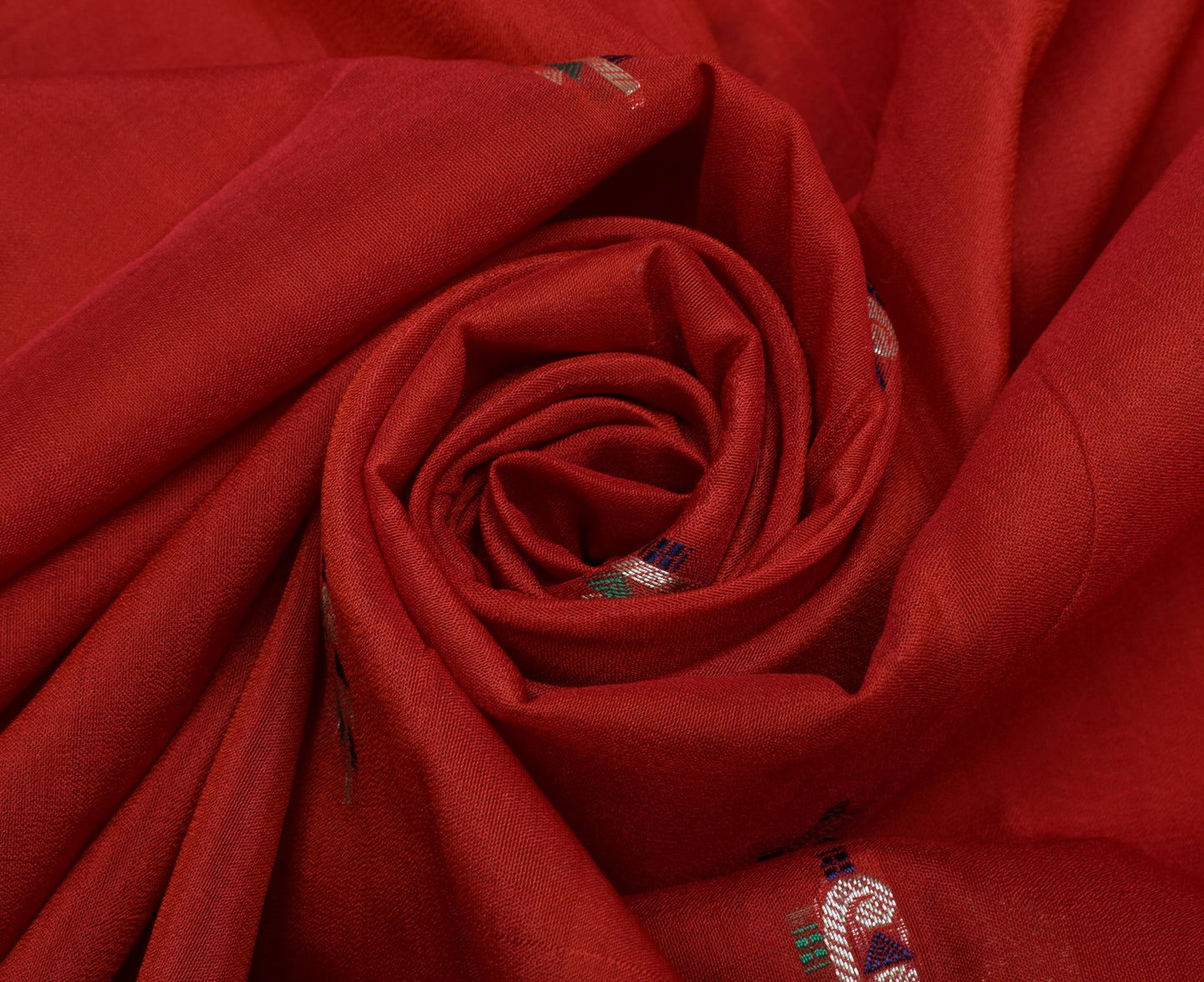 Sushila Vintage Indian Red Saree 100% Pure Silk Woven 5 Yard Sari Craft Fabric