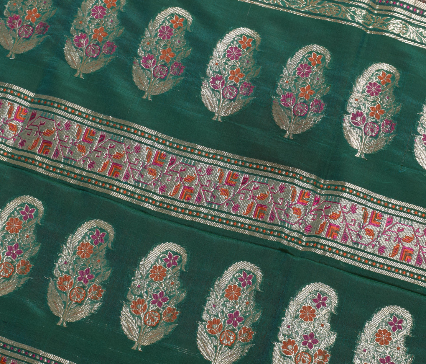 Sushila Vintage Indian Red Saree 100% Pure Silk Woven 5 Yard Sari Craft Fabric