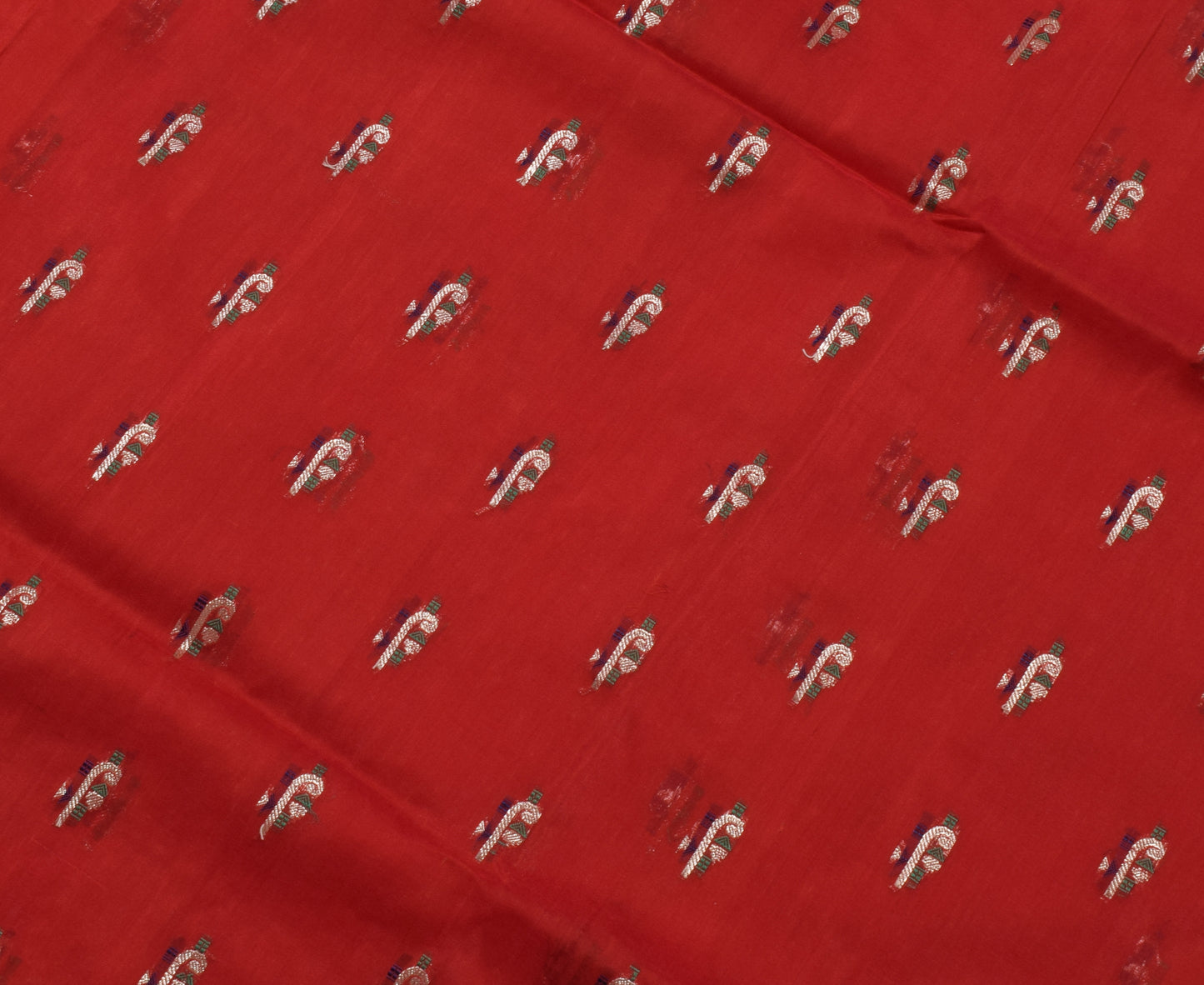 Sushila Vintage Indian Red Saree 100% Pure Silk Woven 5 Yard Sari Craft Fabric
