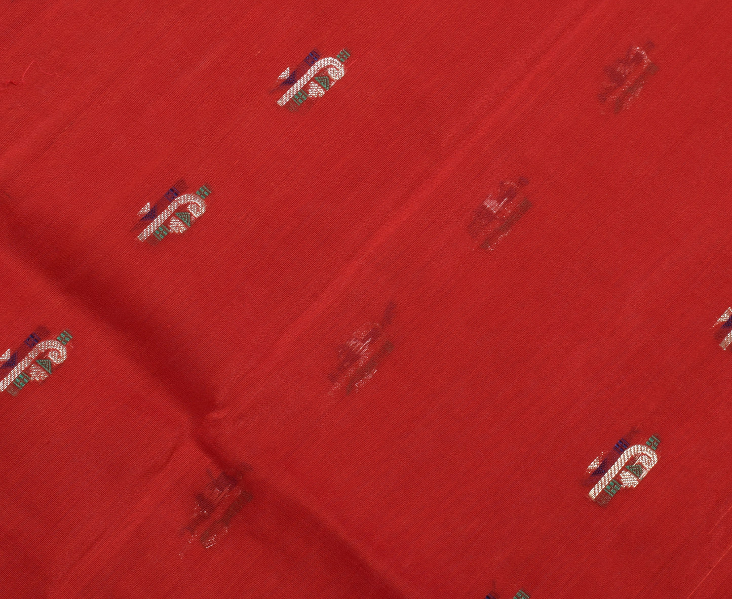Sushila Vintage Indian Red Saree 100% Pure Silk Woven 5 Yard Sari Craft Fabric
