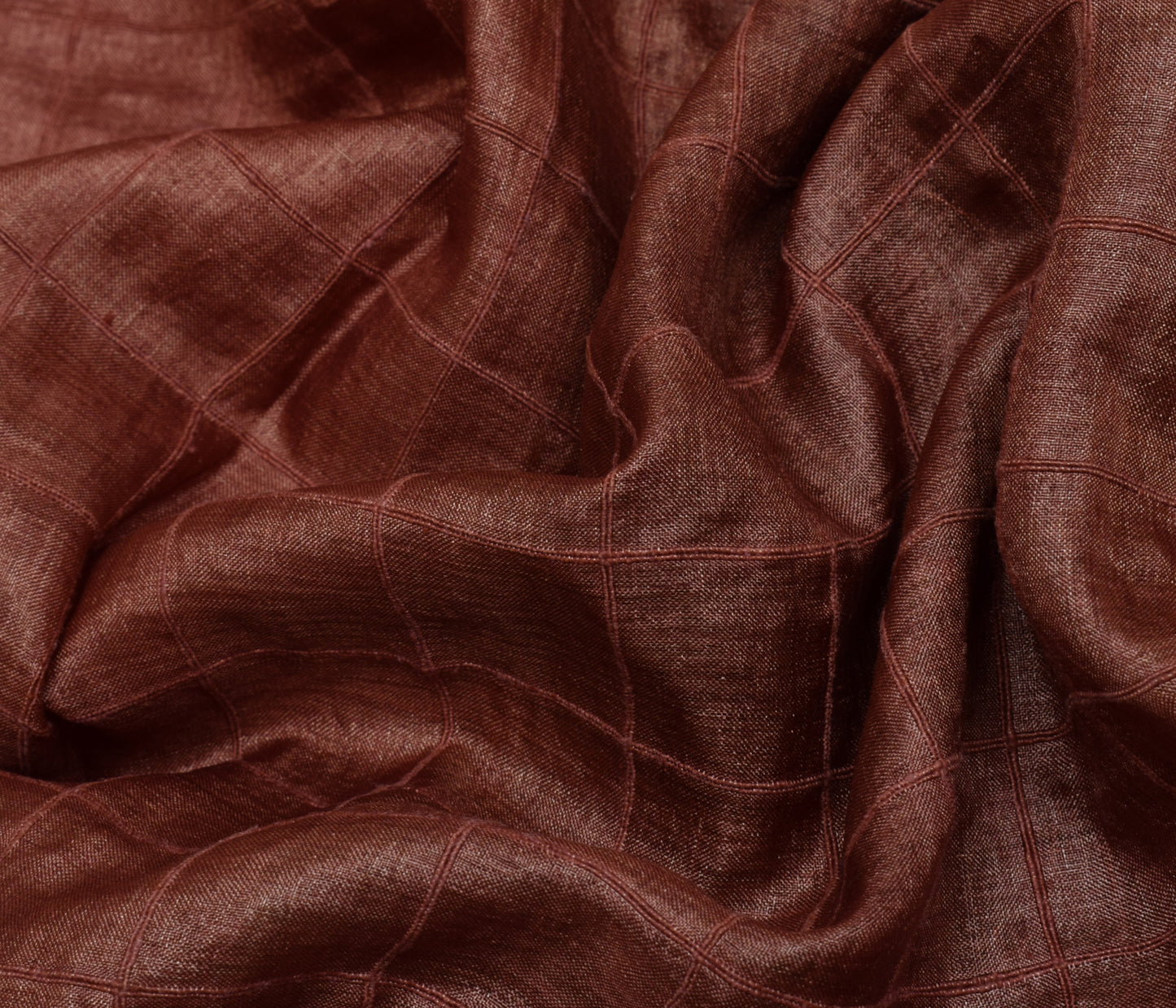 Sushila Vintage Indian Brown Saree 100% Pure Silk Woven Sari Craft 5 Yard Fabric