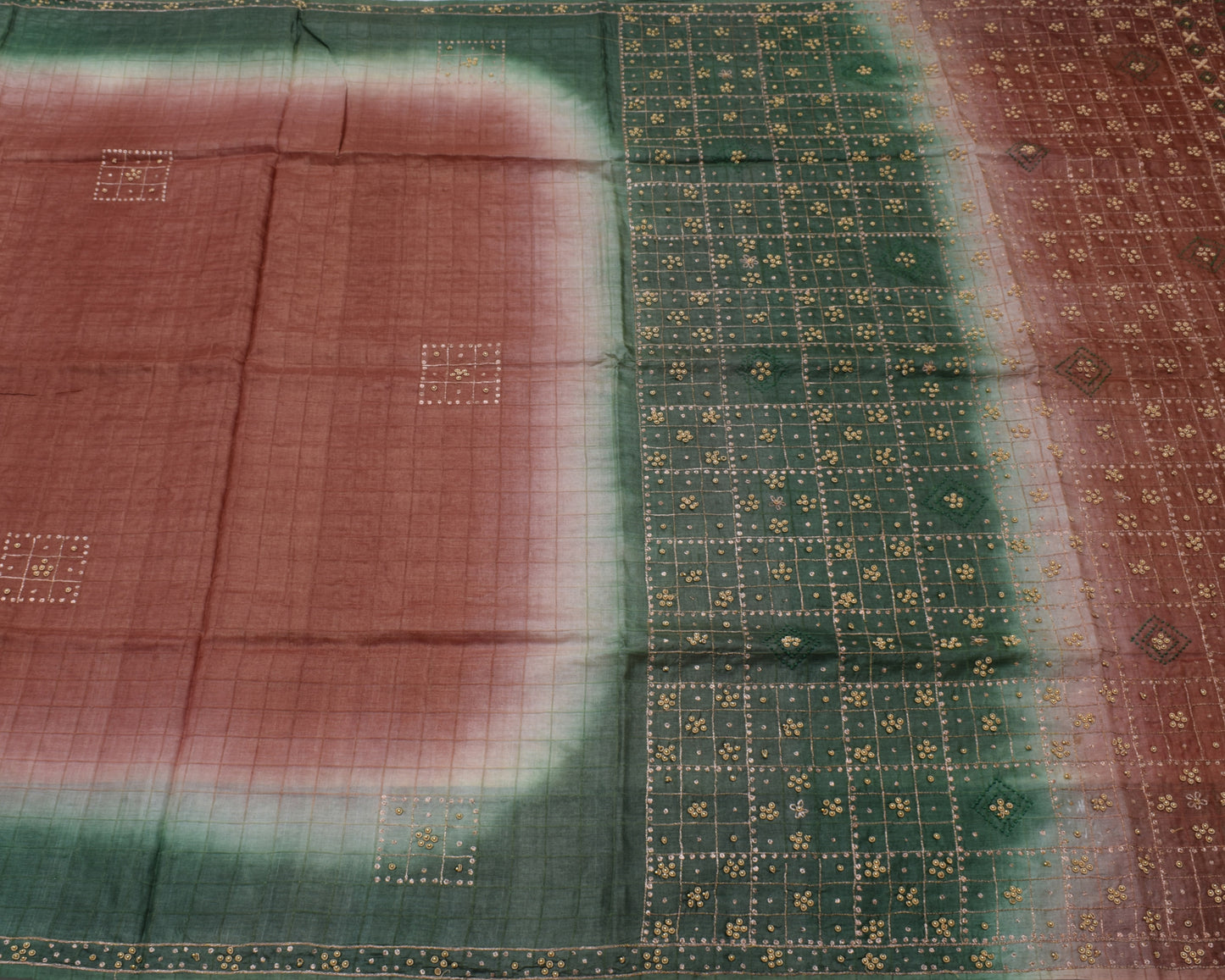 Sushila Vintage Indian Brown Saree 100% Pure Silk Woven Sari Craft 5 Yard Fabric