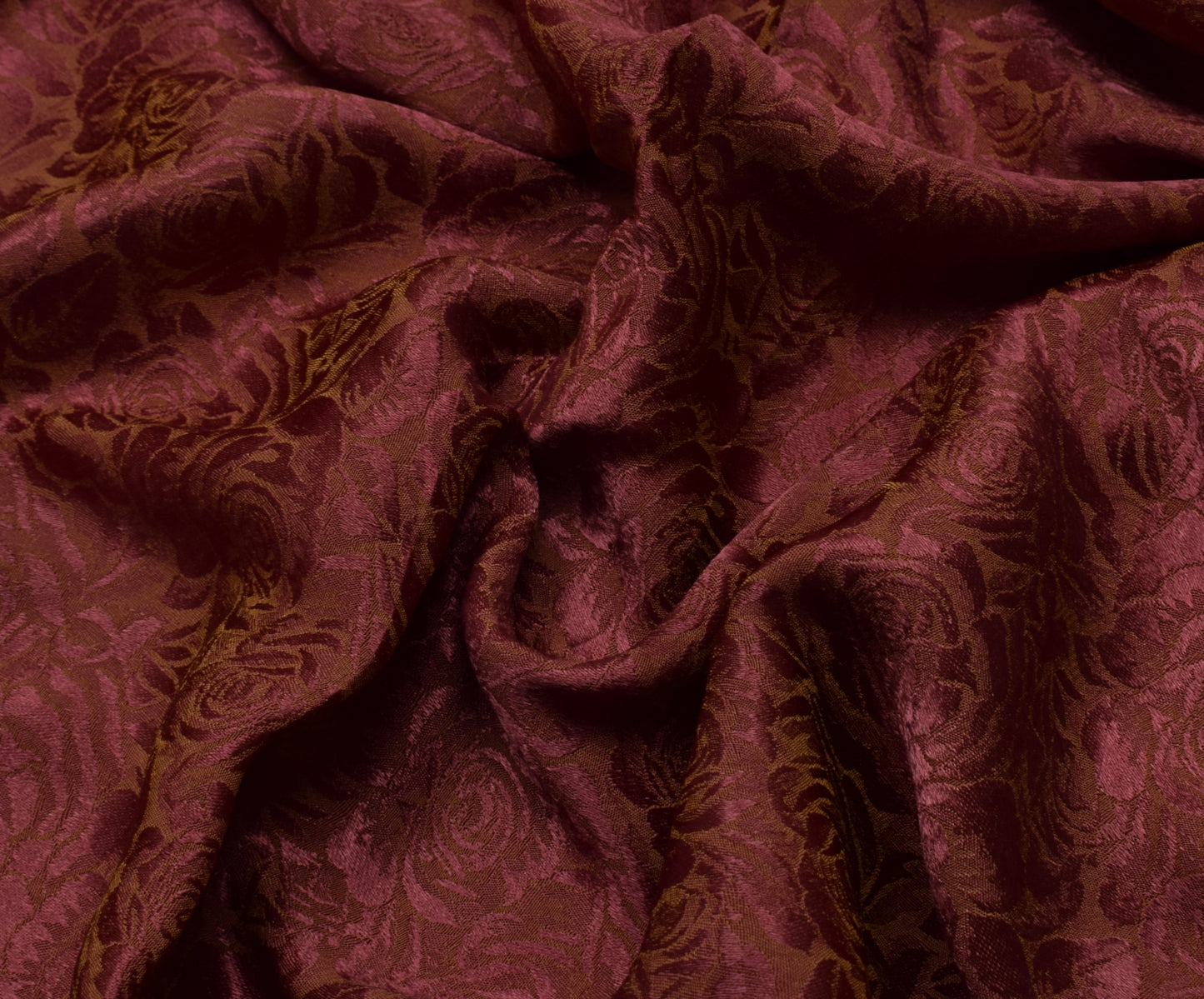 Sushila Vintage Brown Indian Saree Blend Silk Self Woven Floral Sari Soft Fabric