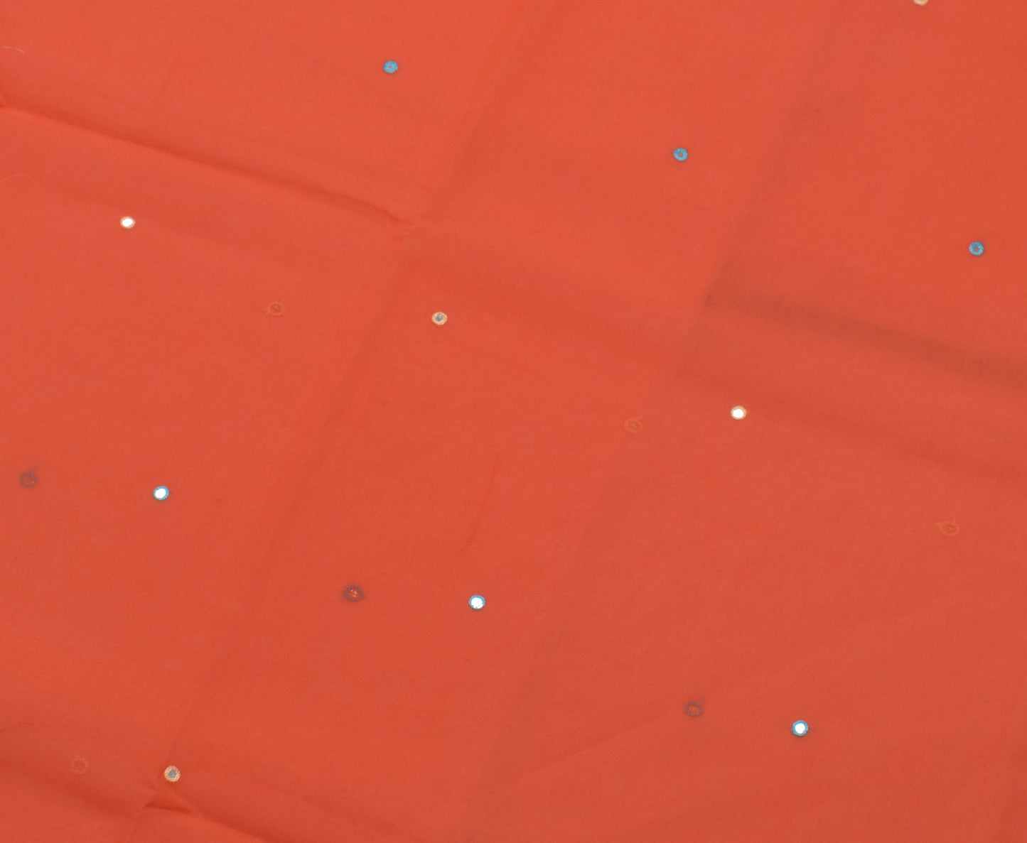 Sushila Vintage Peach Saree Pure Georgette Silk Hand Beaded Sari Craft Fabric