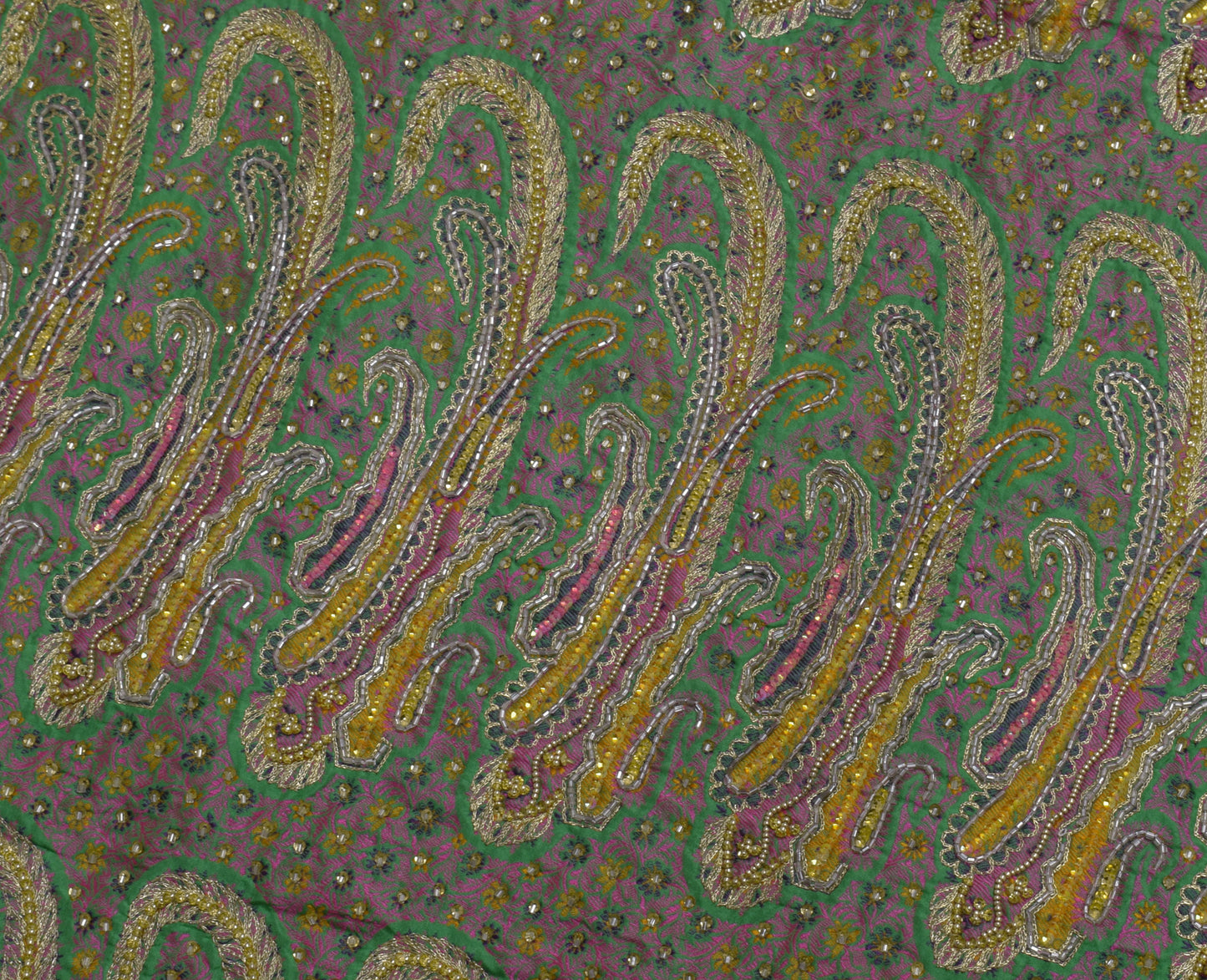 Sushila Vintage Indian Pink Saree 100% Pure Silk Woven Paisley Sari Craft Fabric