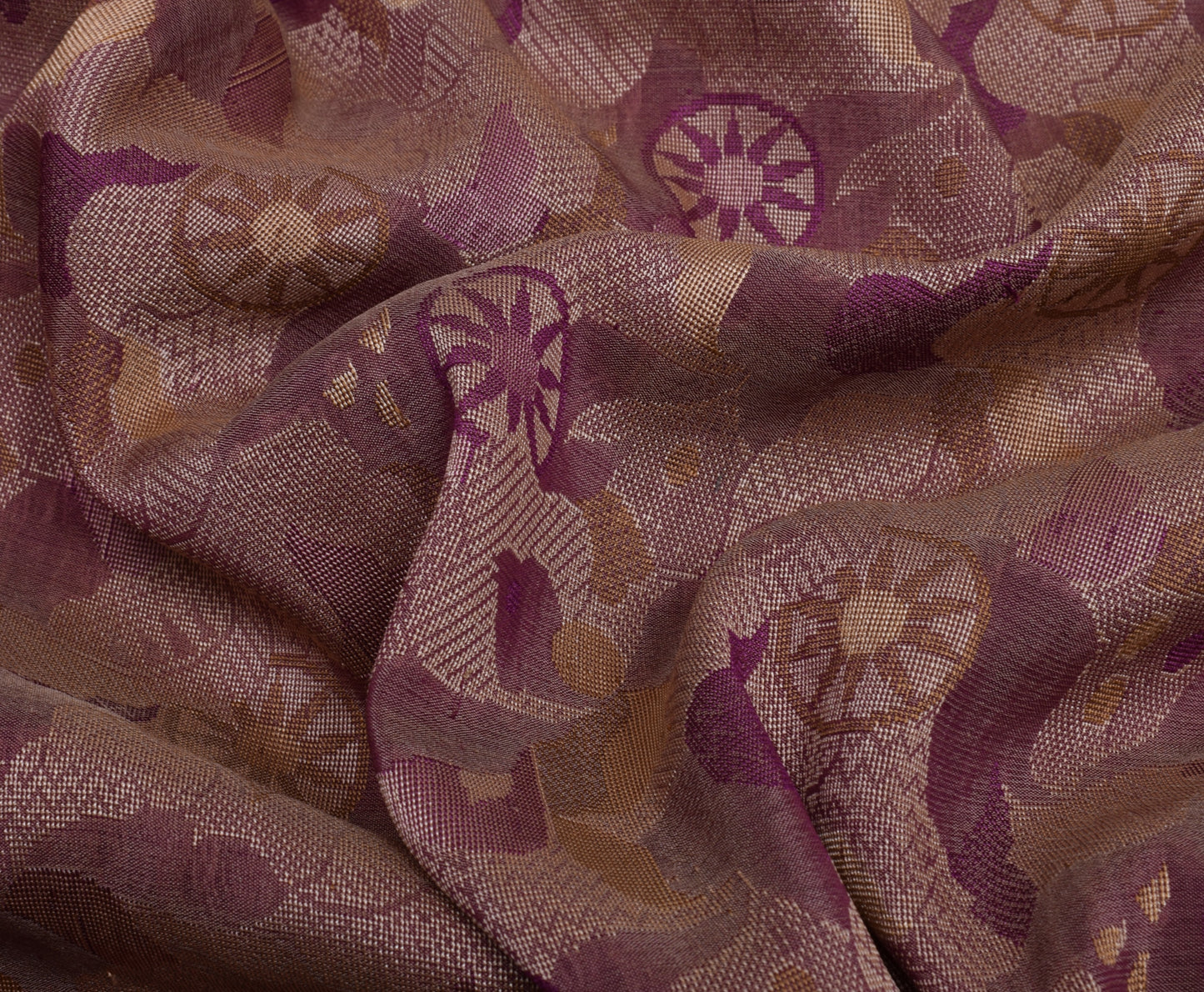Sushila Vintage Indian Saree 100% Pure Silk Woven Floral Sari Craft Fabric