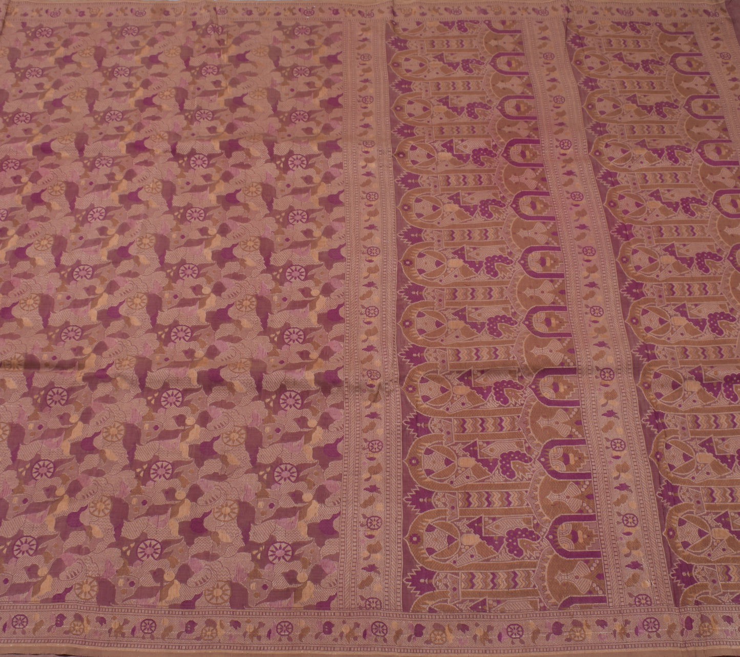 Sushila Vintage Indian Saree 100% Pure Silk Woven Floral Sari Craft Fabric