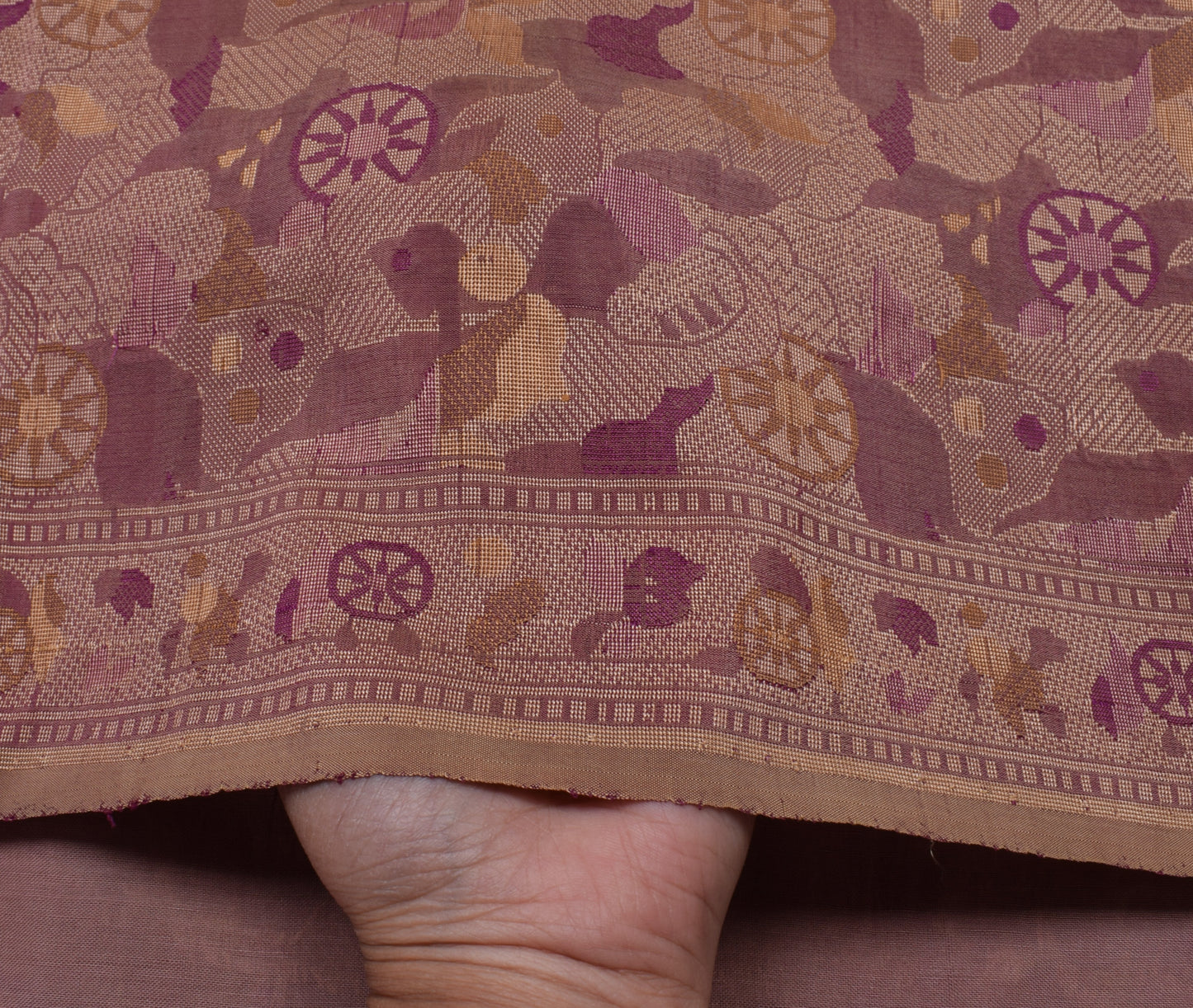 Sushila Vintage Indian Saree 100% Pure Silk Woven Floral Sari Craft Fabric
