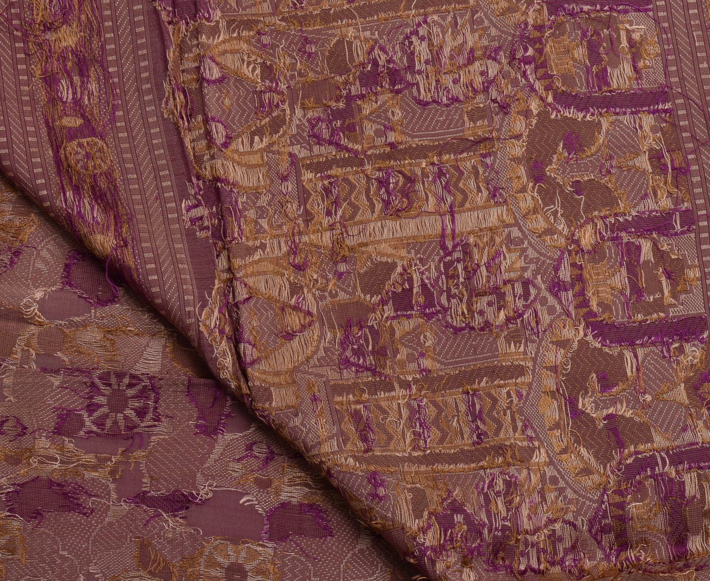 Sushila Vintage Indian Saree 100% Pure Silk Woven Floral Sari Craft Fabric