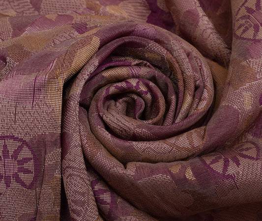 Sushila Vintage Indian Saree 100% Pure Silk Woven Floral Sari Craft Fabric