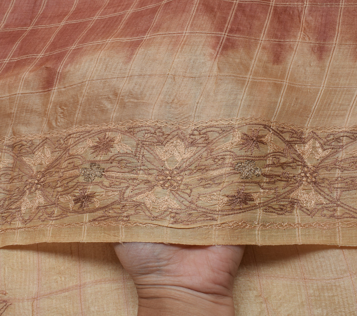 Sushila Vintage Indian Saree 100% Pure Silk Woven 5 Yard Sari Craft Fabric