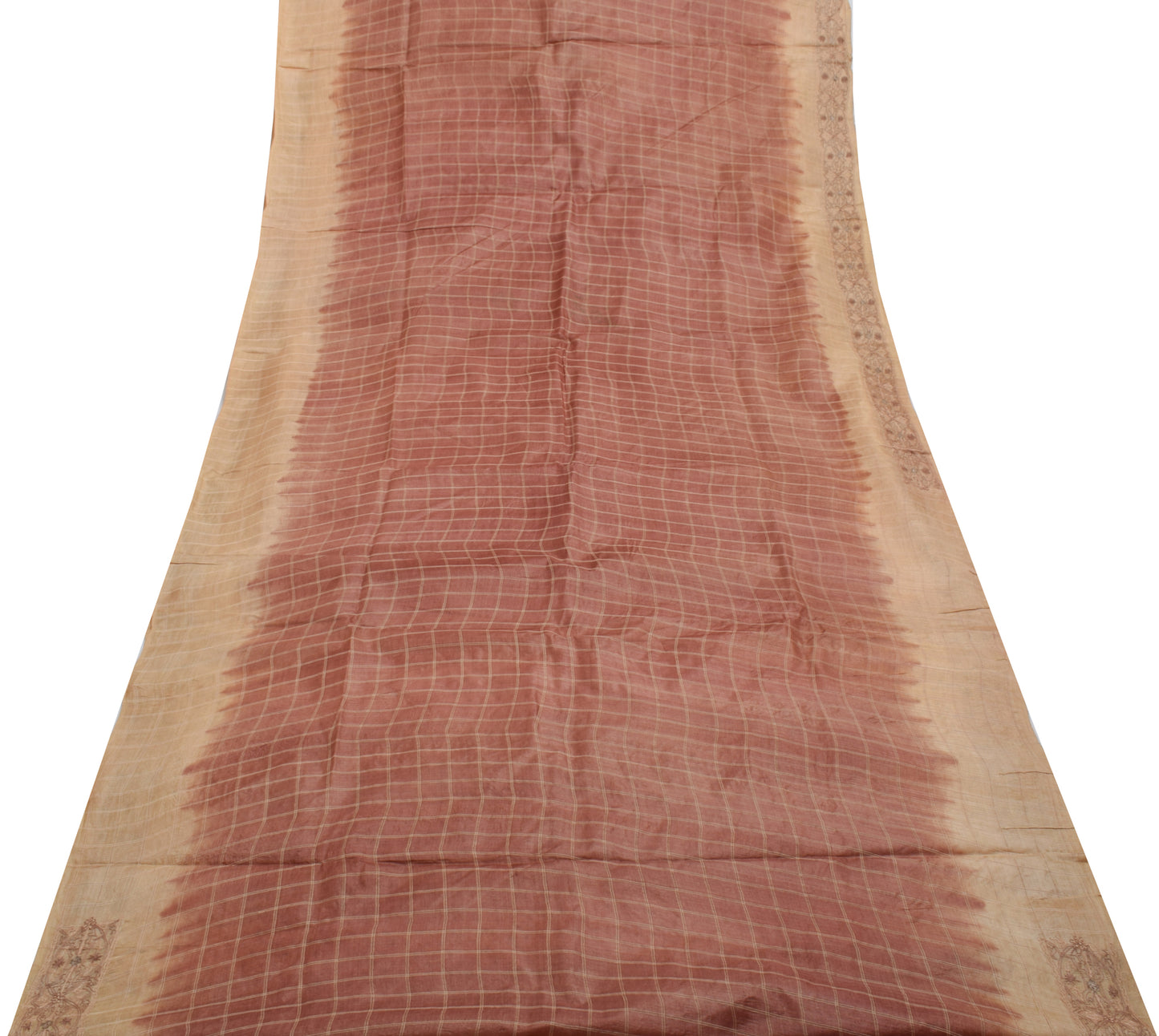 Sushila Vintage Indian Saree 100% Pure Silk Woven 5 Yard Sari Craft Fabric
