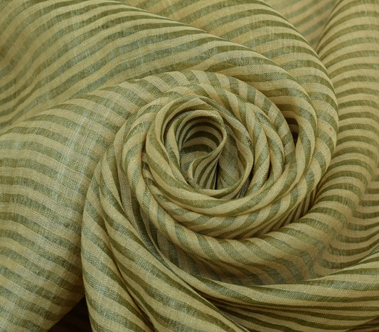 Sushila Vintage Indian Green Saree 100% Pure Silk Woven 5 Yard Sari Craft Fabric
