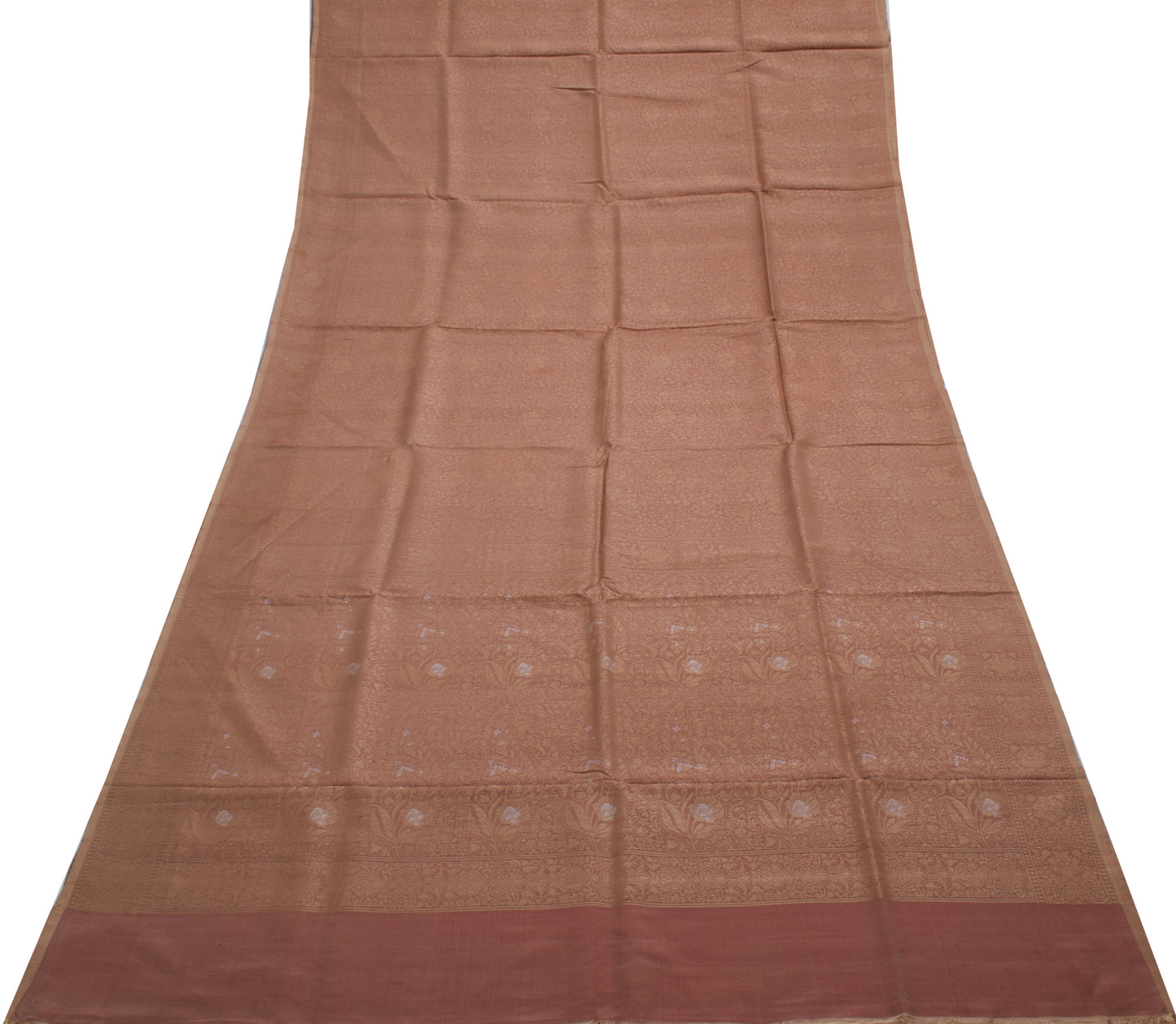 Sushila Vintage Indian Saree 100% Pure Silk Woven Paisley Sari Craft Fabric