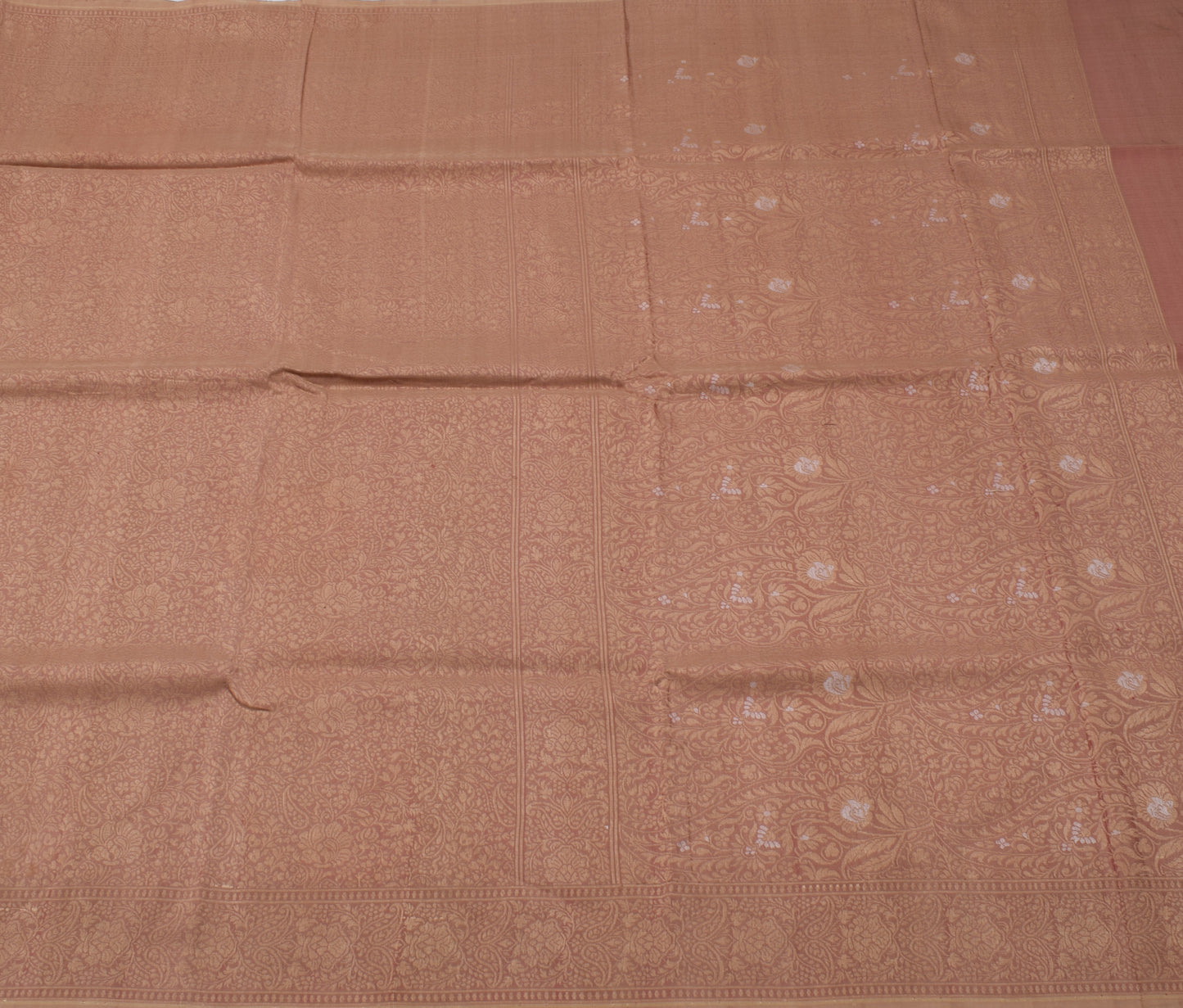 Sushila Vintage Indian Saree 100% Pure Silk Woven Paisley Sari Craft Fabric
