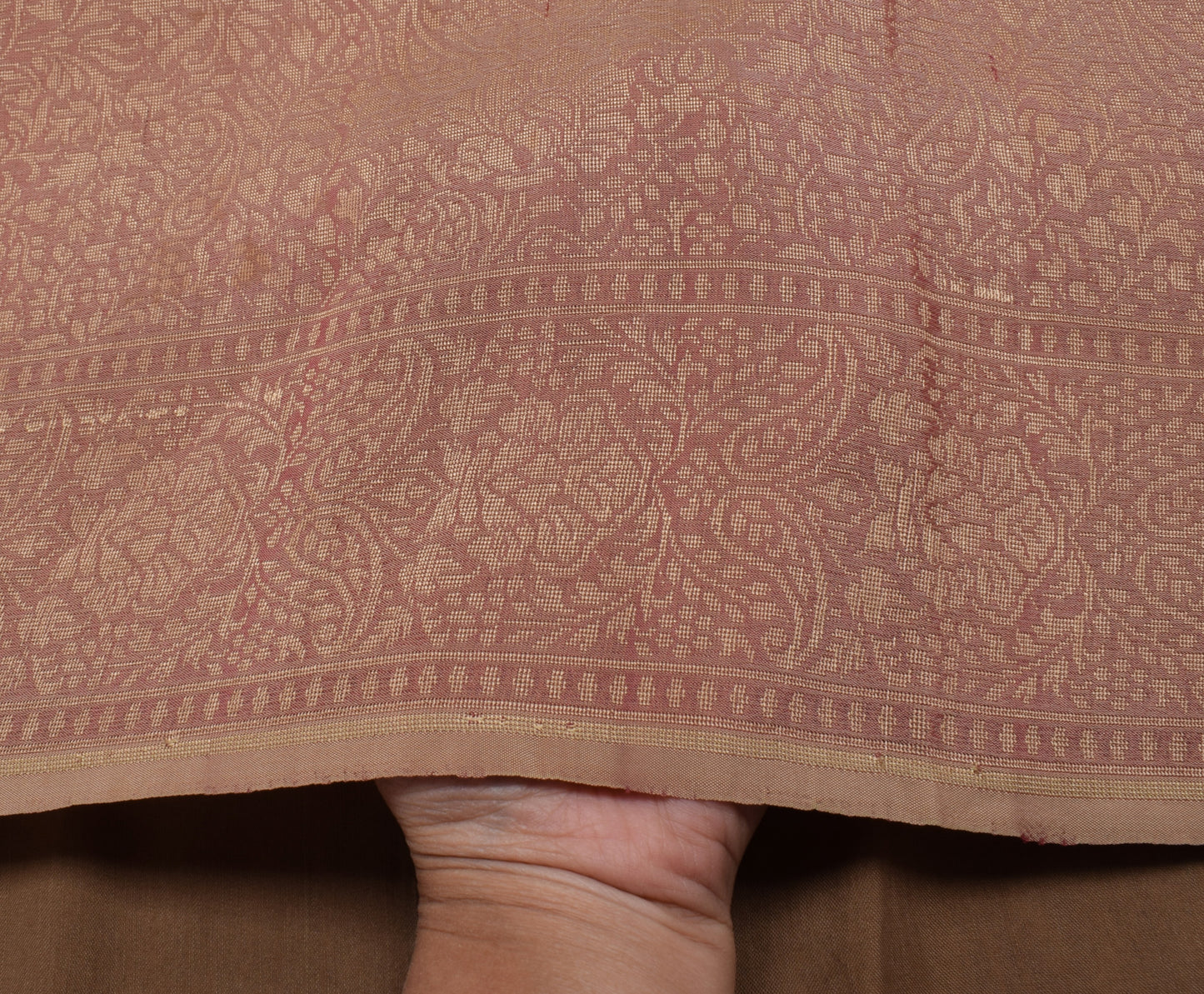 Sushila Vintage Indian Saree 100% Pure Silk Woven Paisley Sari Craft Fabric