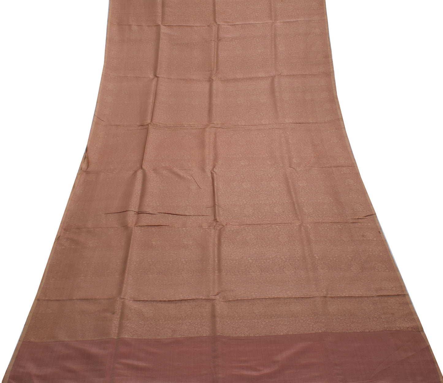 Sushila Vintage Indian Saree 100% Pure Silk Woven Paisley Sari Craft Fabric