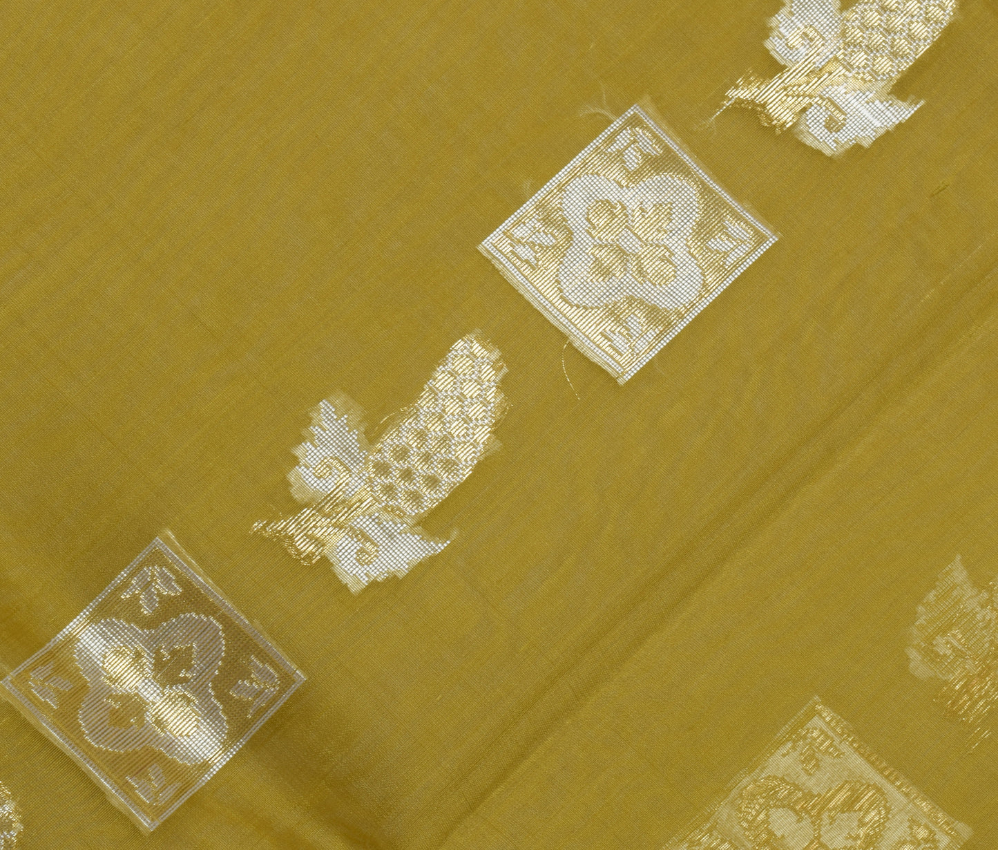 Sushila Vintage Green Indian Saree 100% Pure Cotton Woven Floral Sari Fabric