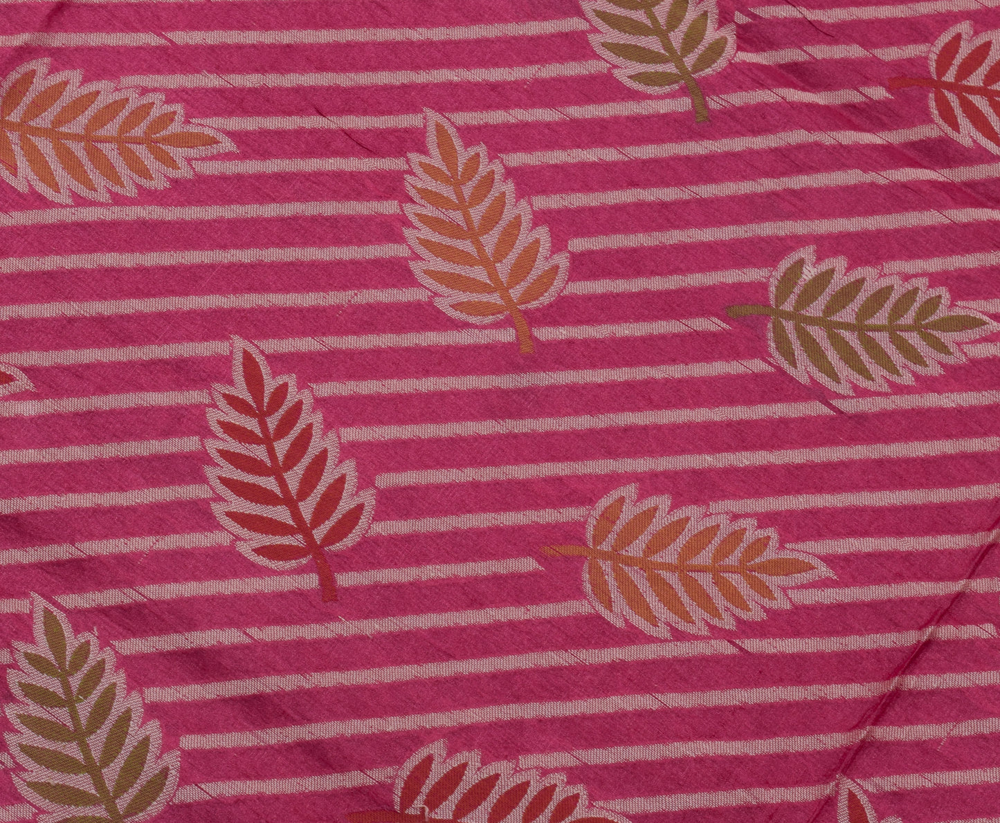 Sushila Vintage Dark Pink Indian Saree 100% Pure Silk Woven Floral Sari Fabric