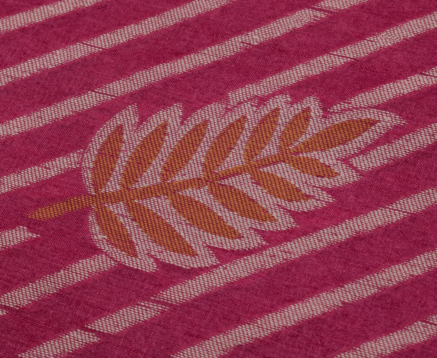 Sushila Vintage Dark Pink Indian Saree 100% Pure Silk Woven Floral Sari Fabric
