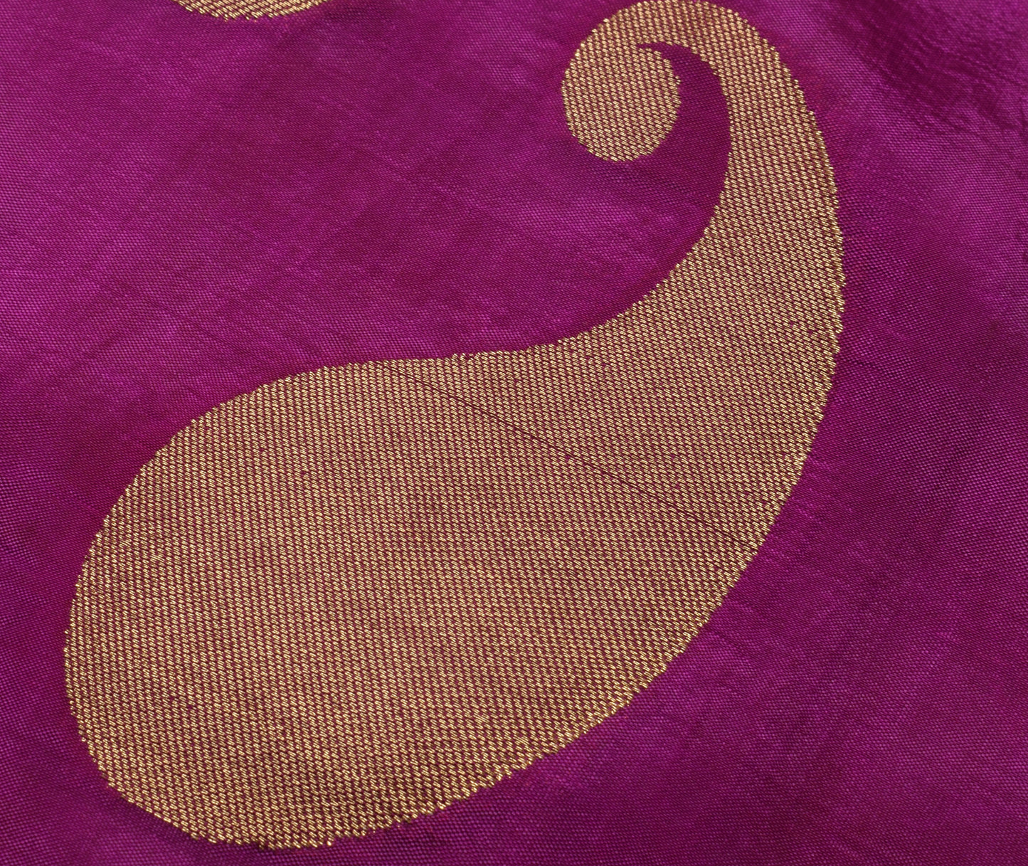 Sushila Vintage Purple Indian Saree Blend Silk Zari Woven Paisley Sari Fabric