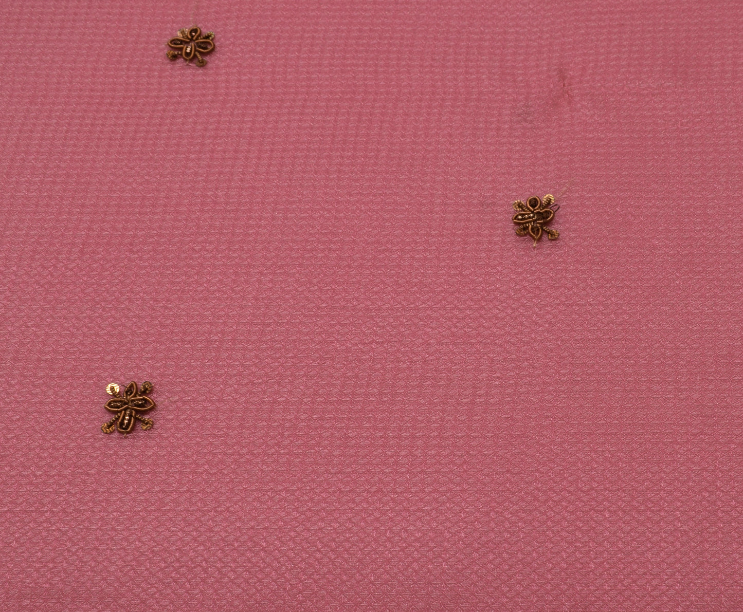 Sushila Vintage Pink Saree Blend Tissue Silk Hand Beaded Zardozi Sari Fabric