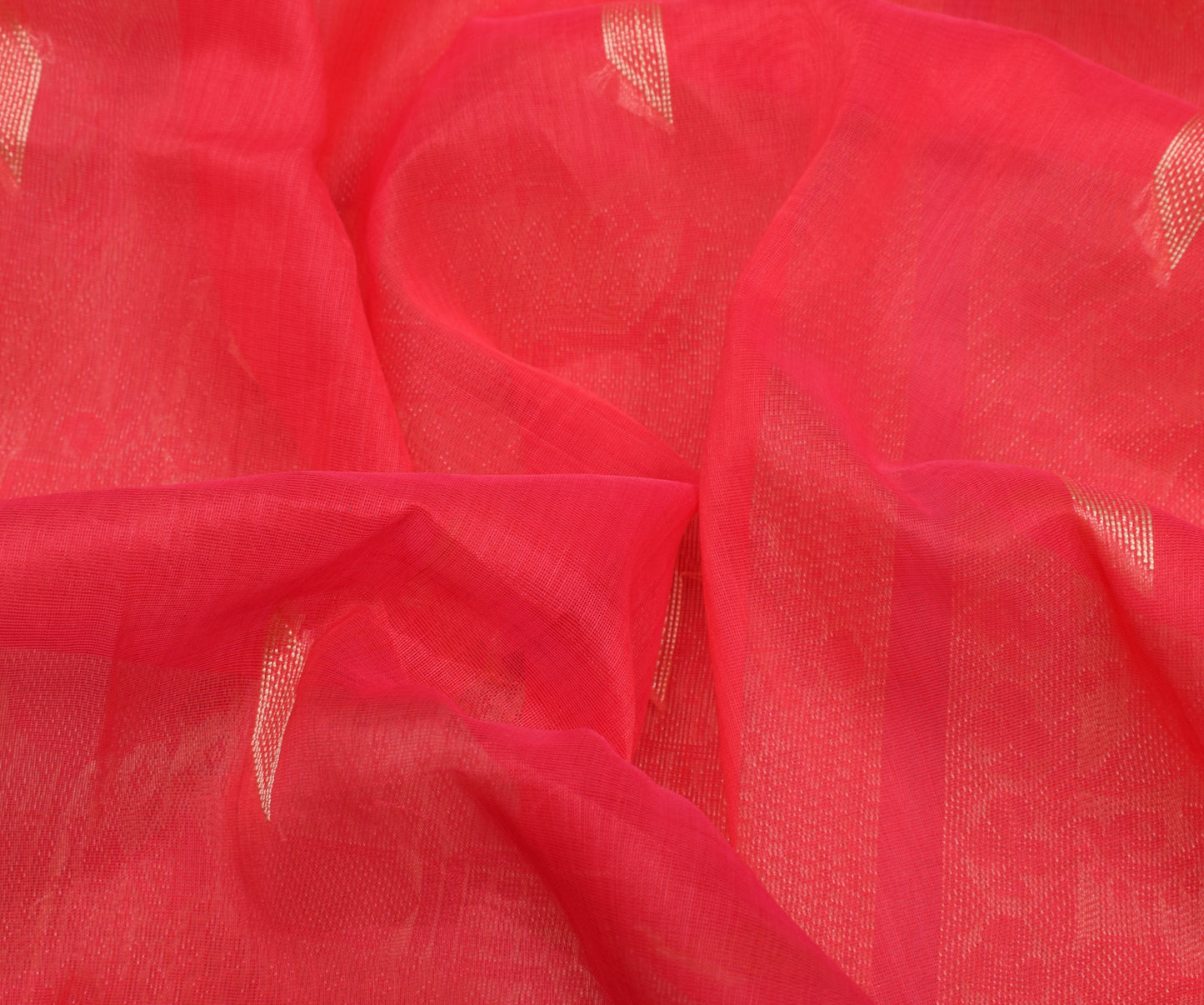 Sushila Vintage Pink Saree Blend Cotton Woven 5 Yard Sari Craft 5 Yard Fabric