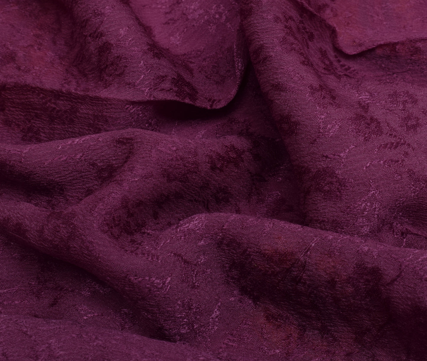 Sushila Vintage Purple Saree Pure Georgette Silk Hand Embroidered Sari Fabric