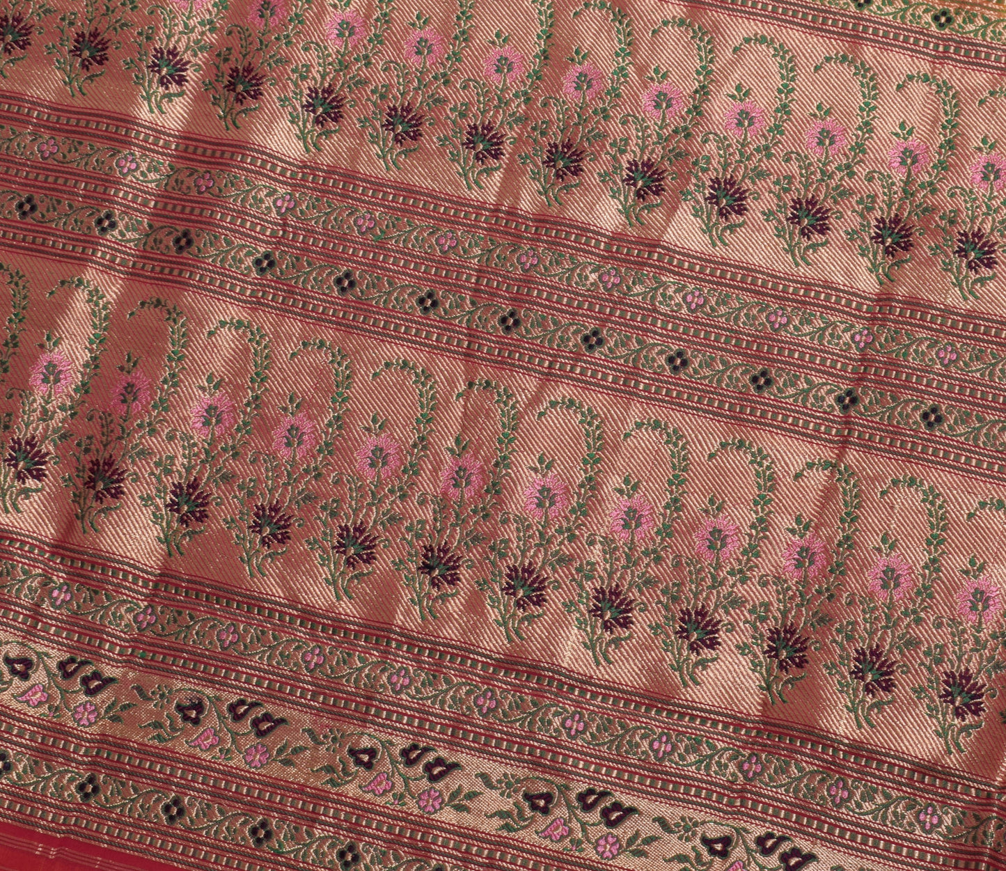 Sushila Vintage Yellow Saree 100% Pure Silk Zari Woven Paisley Sari Craft Fabric