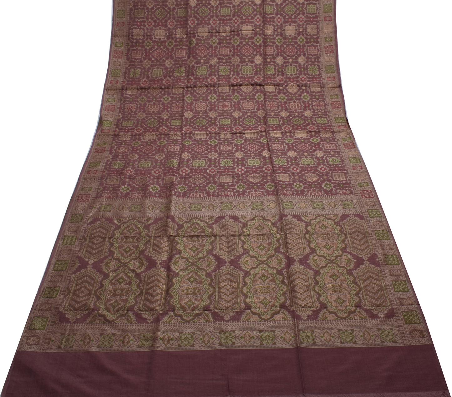 Sushila Vintage Indian Saree 100% Pure Silk Zari Woven Floral Sari Craft Fabric